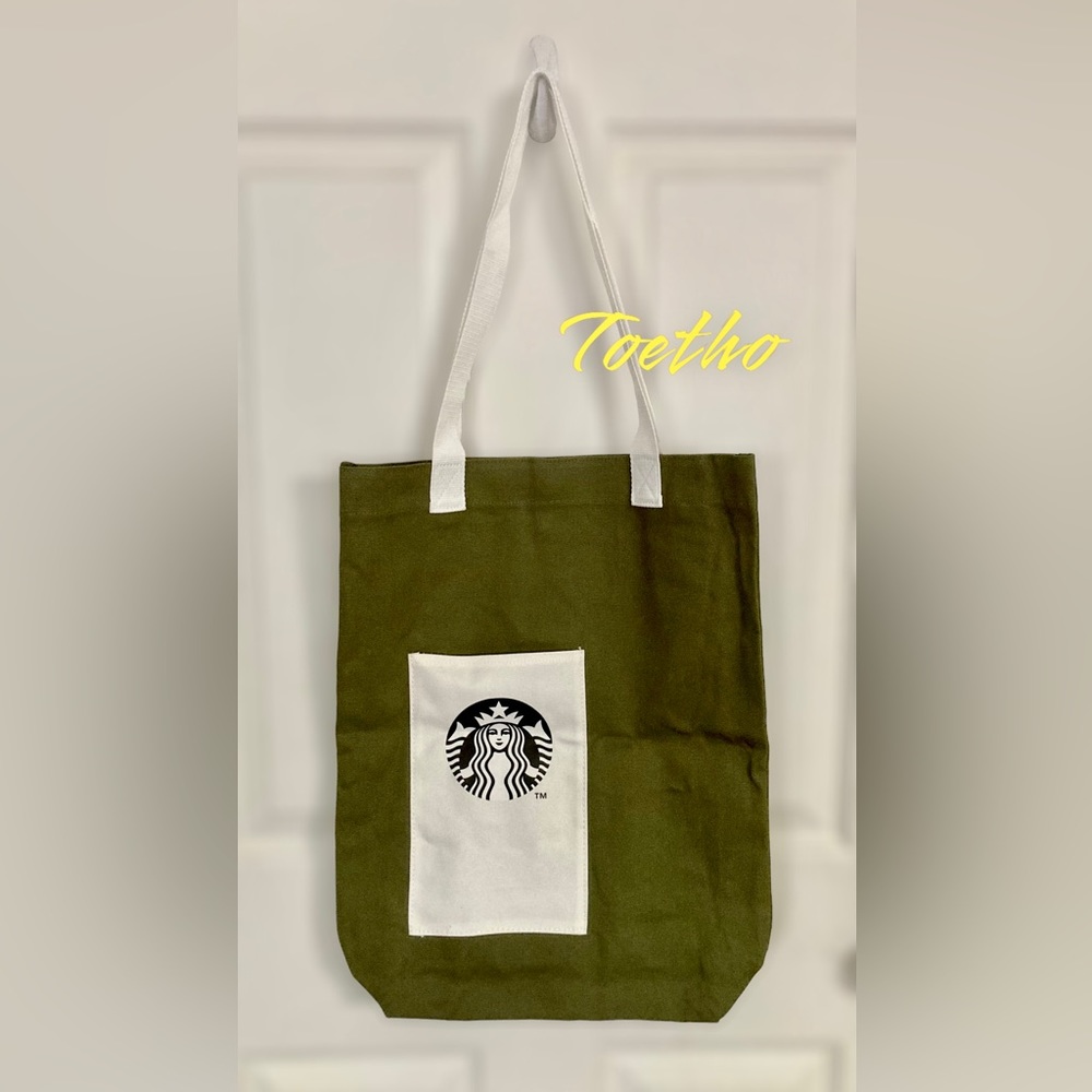 Starbucks Thailand Carry All Canvas Olive Tote Bag